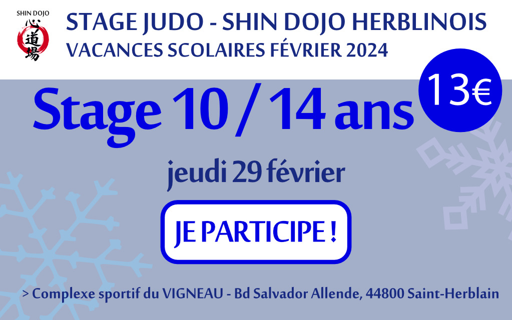 shindojo 2024 stage février 10 - 14 ans