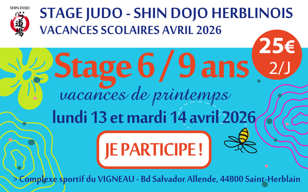 shindojo 2026 stage printemps 6 - 9 ans